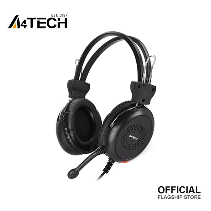 A4tech HS-30 Headphone -  Comfort-Fit - Stereo Sound - Noise-cancelling Mic - 3.5mm Plug - Black