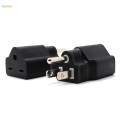Portable 110-120V to 220-240V Plug Adapter Black 5-15P To 6-15R. 
