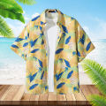 Men's Short Sleeved Floral Shirt Loose Hawaiian Shirt Casual Versatile Beach Top Turn-Down Collar Summer Loose Popular Quick Dry.