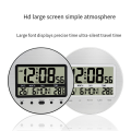 Alarm Clock 12/24 Hour Battery Operated Self-Setting Wall / Desk Mount Calendar Digital Clock for Bedroom Bedside Black.