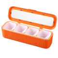 【User-friendly】 Four compartment storage Seasoning box combination set Versatile Convenient packaging Integrated seasoning Household kitchen salt and monosodium glutamate seasoning can Complete set construction for. 