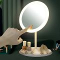 LED Makeup Mirror With Light Lamp With Storage Desktop Rotating Cosmetic Mirror Light Adjustable Dimming USB Vanity Mirror. 