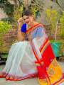 Fashionable Tangail Tat Afsan Print Saree for Women. 