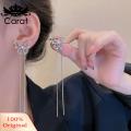 Carat Pendant Earrings Geometric Luxury Shining Butterfly Tassel Earrings. 