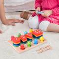 Wooden Sorter Stacking Toy Develop Fine Motor Skill for Toddlers Kids. 