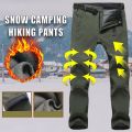 Men Windproof Snowboard Ski Pants Winter Male Outdoor Snow Camping Hiking Work Pants Fleece Warm Waterproof Breathable Trousers.