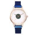 Fashion 3D Flower Alloy Flower Milan Mesh Belt Magnetic Buckle Quartz Watch Women's Casual Fashion Watch. 