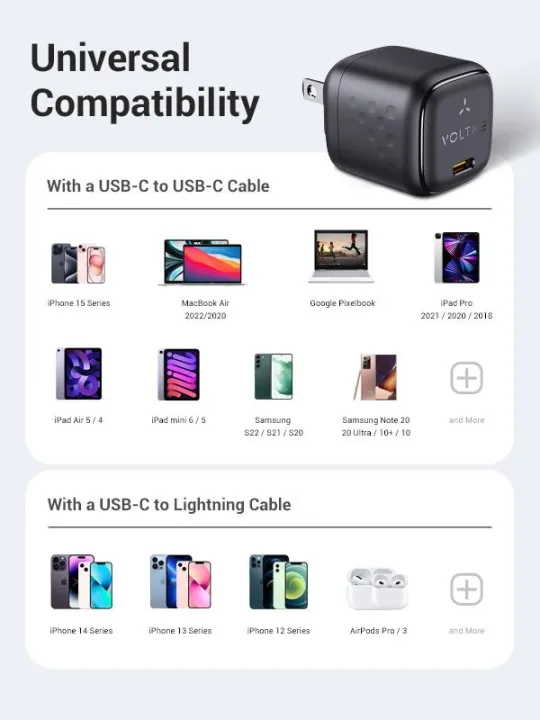 VOLTME%20Revo%2030%20Mini%202%20Wall%20Charger,%2030W%20GaN%20III%20Fast%20Charging,%20Type-C%20PD%203.0,%20PPS,%20Compact%20Power%20Adapter%20for%20iPhone,%20Samsung%20&%20Pixel%20-%20Image%203