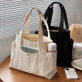 Large Capacity Canvas Tote Bags for Work Commuting Carrying Bag College Style Student Outfit Book Shoulder Bag Bolsos Para Mujer. 