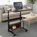 Adjustable Double Layer Laptop Table with Wheels – Portable Study & Reading Desk.
