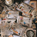 RHS Online 200PCS Retro Basic Material Paper Set Vintage Stickers Memo Album Journal Planner Diary Scrapbooking Sticker.