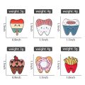 Cute Tooth Brooch Bow Tooth Doctor Screw Fruit Repairman Red Flag Unicorn Crown Healthy Tooth Badge Punk Metal Pins Jewelry Gift. 
