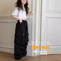 ZOETOP 2024 Korean Spring Autumn School Girl Sport Pants Trousers Junior Girl Comfortable Cargo Pants Child Girls Casual Pants.