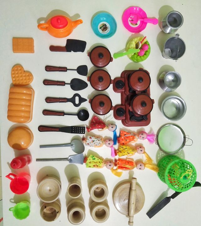 50 pieces Toy Kitchen Set For Baby aluminiam, wooden plastic toy