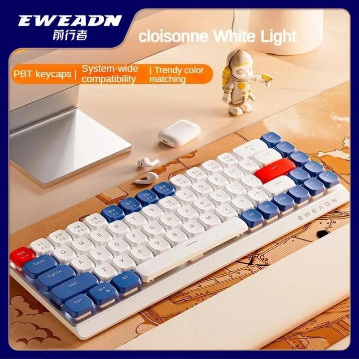 EWEADN MK68 Mechanical Keyboard Wireless Bluetooth 3-Mode Mini Mute 68keys PBT Keycaps Office Gaming Keyboard Mouse Set PC Gift