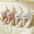 Cat Slippers Women Home Furry Slippers Winter Warm Slippers Indoor Floor Kawaii Floor Shoes Cat Funny Gift Couple Plush Slippers. 