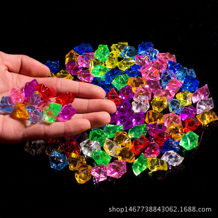 Sugar digger, crystal gemstones, lucky stones, colorful crystal diamonds, plastic crushed ice, acrylic ice cubes, colorful shore crushed stones