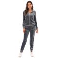 2024 Autumn Velvet Tracksuit Womens 2 Piece Sweatshirt Sweatpants Set Full Zip Hoodie Sweatsuit With Pockets Casual Sportswear. 