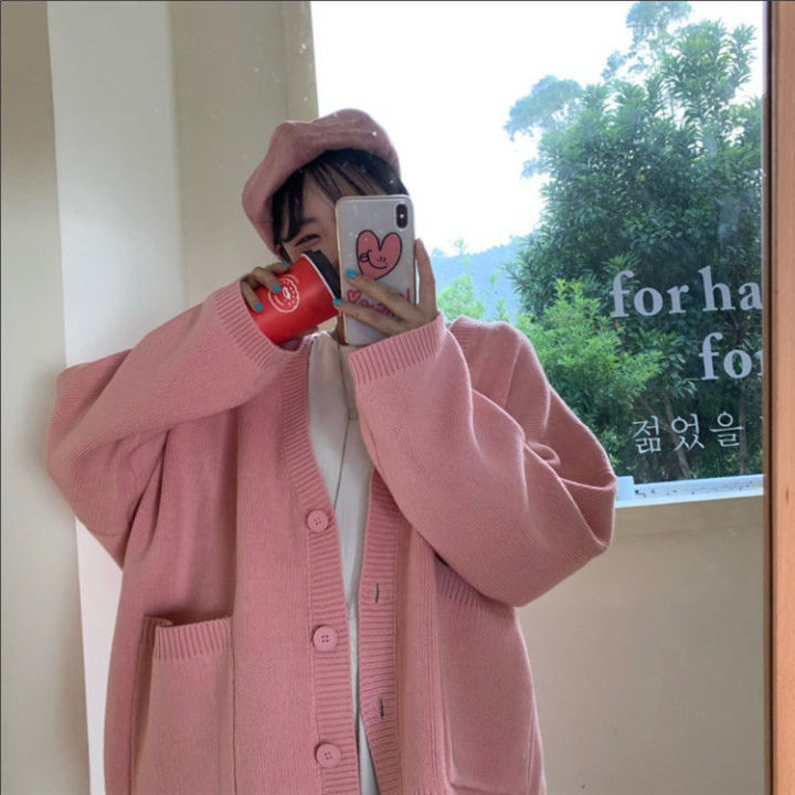 Autumn%20and%20Winter%20New%20Lazy%20Wind%20Sweet%20Gentle%20Sweater%20Female%20Student%20Korean%20Style%20Loose%20Thick%20Knitted%20Cardigan%20Top%20Coat%20-%20Image%206