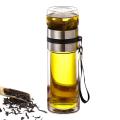 Glass Tea Infuser Bottle Leak-Proof Travel Mug Double Wall Tea Cup Portable Infuser Water Bottle Water Separation Tea Bottle For.
