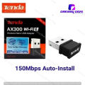 Tenda W311MI AX300 Wi-Fi 6 300Mbps Wireless Nano USB Adapter- mini USB adapter. 