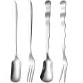 Dessert Spoon Fork Set Pastry Fork Fruit Fork Stainless Steel Mini Minimalist.