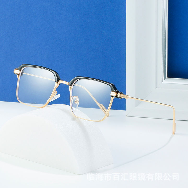 New Metal Anti-Blue Light Glasses Personalized Eyebrow Myopia Glasses Frame Men's Fashion Trendy Sunglasses 21102