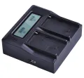 Dual LCD Quick Battery Charger for Sony NEX-FS100, NEX-FS100U, NEX-FS100UK, NEX-FS100E, NEX-FS100EK, NEX-FS100P NXCAM Camcorder. 