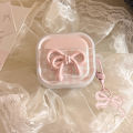 Sroof Case for Airpods 1 Airpods 2 Airpods 3 Airpods 4 Airpods pro 2 Earphone Case New Pink Grid 3D Pink Tie with Light Pink Float Tie Pendant Earphone Protective Cover. 