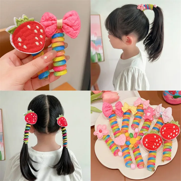 2PCS%20Kawaii%20Telephone%20Wire%20Hair%20Bands%20Ponytail%20Elastic%20Hair%20Bands%20Rubber%20Hair%20Ties%20Bundle%20Scrunchies%20Hair%20Accessories%20Headbands%20-%20Image%204