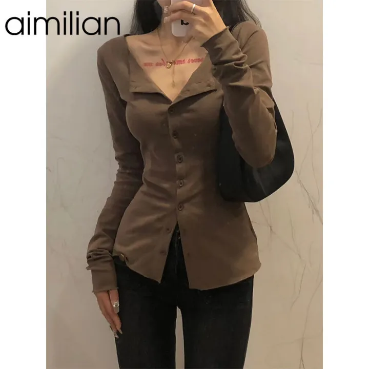 aimilianPure%20Hot%20Girl%20Long-Sleeved%20Sun%20Protection%20Shirt%20Women's%20Spring%20and%20Autumn%20Design%20Sense%20Niche%20Slim%20Fit%20Slimming%20Cardigan%20Top%20-%20Image%202