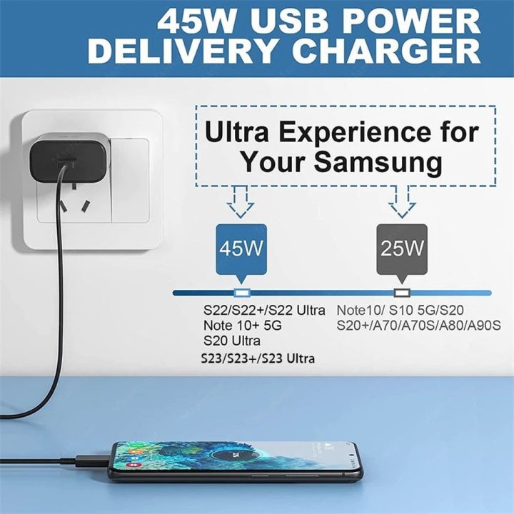 Original%2045W%20PD%20Super%20Fast%20Charger%20For%20Samsung%20Galaxy%20S22%20S23%20Ultra%20Note%2020%20USB%20Type%20C%20Fast%20Charging%20Cable%20Phone%20Charger%20Adapter%20-%20Image%202