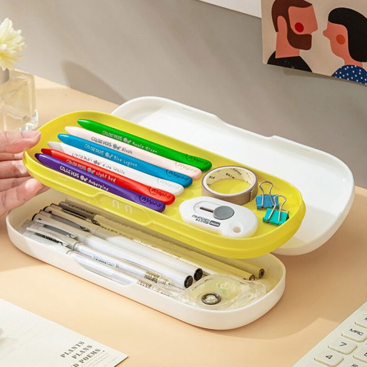 Kawaii%20Plastic%20Double%20Layer%20Pencil%20Case%20for%20Kids%20Macaron%20Solid%20Color%20Cute%20Hard%20Pen%20Box%20Office%20School%20Supplies%20Stationary%20Gift%20-%20Image%202