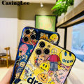 Casinglee For iPhone 13 Pro Max Case Shockproof Fashion Cartoon Smile Face Blue Light Silicone Soft Phone Case for iPhone 13 Pro Max Back Cover. 