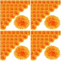 3.9Inch Marigold Flowers Artificial Day of the Dead Flower 200Pcs Fake Marigold Flowers Head for Marigold Garland Making. 