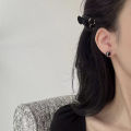 S925 sterling silver black agate stud earrings women's earrings high-end sense of light luxury simple earrings vintage style jewelry wholesale silver jewelry.