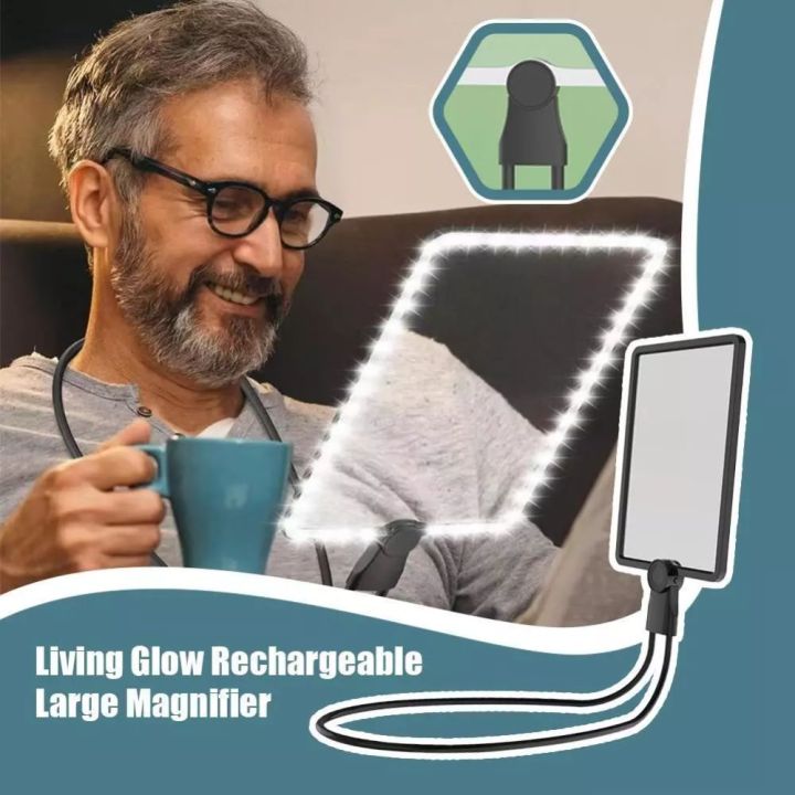 Multifunctional%20Hands%20Free%20Book%20Reading%20Magnifier%20with%20Ultra-Bright%20LEDs%20Flexible%20Large%20Page%20Magnifier%20for%20Seniors%20Sewing%20Cross%20Stitch%20Rechargeable%20Full%20Book%20Page%20Magnifier%20-%20Image%204