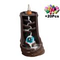 【Daily Necessities For Anyone Store】Gift 20Pcs Incense Cones Ceramic Backflow Incense Handmade Gift Home Decoration Shui Ball Lucky Bamboo Set. 