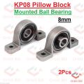 2Pcs- Zinc Alloy KP08 Pillow Block Mounted Ball Bearing 8mm Bore Diameter For CNC Machine 3D Printer All Kinds Of Electronics Projects.