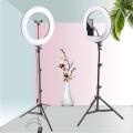 12" Ring Light with Stand & Phone Holder for Live Stream/Makeup, Mini Led Camera Ringlight for YouTube Video/Photography Compatible with iPhone.