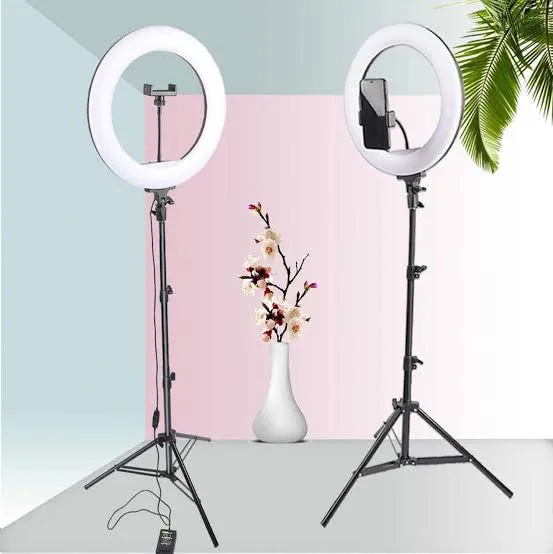 12"%20Ring%20Light%20with%20Stand%20&%20Phone%20Holder%20for%20Live%20Stream/Makeup,%20Mini%20Led%20Camera%20Ringlight%20for%20YouTube%20Video/Photography%20Compatible%20with%20iPhone%20-%20Image%202