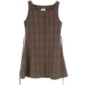 Cute Mini New Year Date Dresses Sleeveless Vest Women Korea Japanese Style Design Retro Vintage Plaid Button Shirt Dress New.