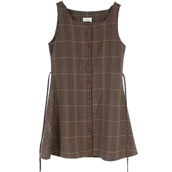 Cute%20Mini%20New%20Year%20Date%20Dresses%20Sleeveless%20Vest%20Women%20Korea%20Japanese%20Style%20Design%20Retro%20Vintage%20Plaid%20Button%20Shirt%20Dress%20New%20-%20Image%206