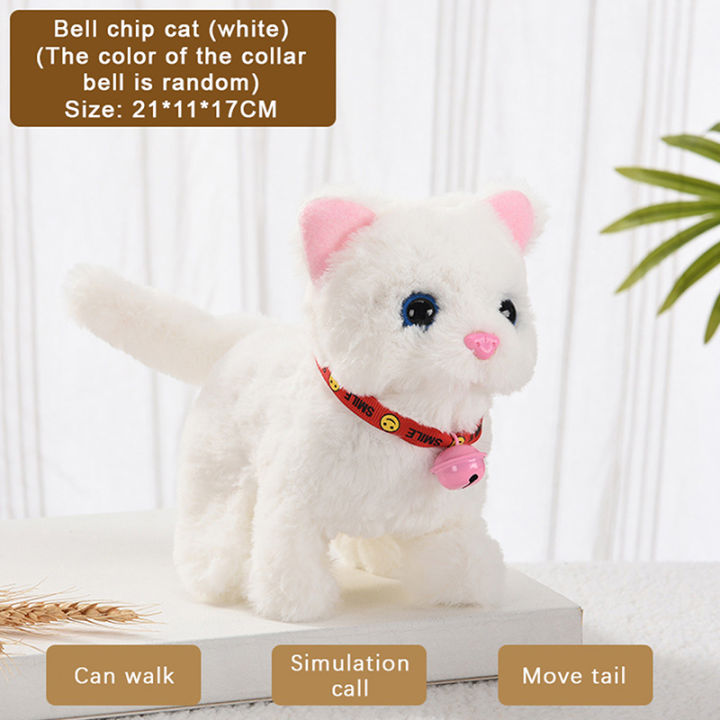 Cute Electronic Plush Cat Toy Can Walking Meowing Wagging Tail Stuffed Cat Doll Child Interactive Toys For Birthday Gift
