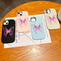 Jizetin for Samsung A12 A12 5G M12 Back Cover Line Purple Butterfly Bright Lens Frame Candy Soft Rubber Phone Cases.