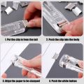 Metal Clip Push Staple Remover Paper Fixing Organizing Stapler Reusable Push Clamp Not Damage Binding File Office Stationary. 