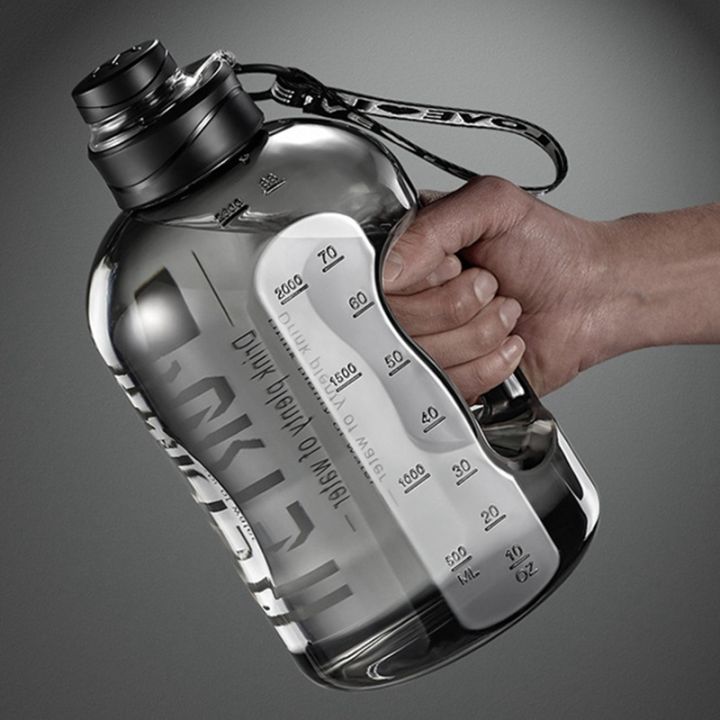 1.7L Fitness Bottle Insulated Water Bottles with Straw Gym Traveling Hiking Camping Hot Water Bottle Leakproof for Men Women