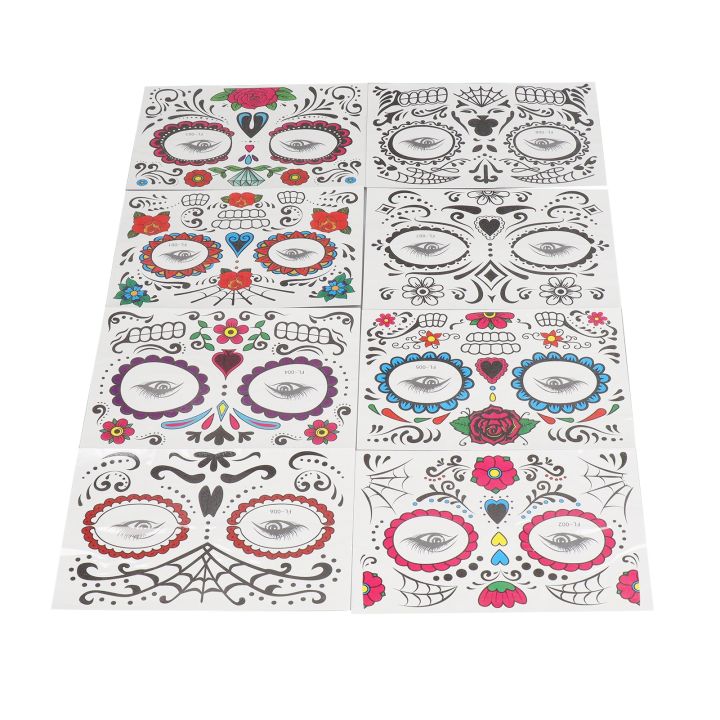 মেকআপ ট্যাটু স্টিকার ওয়াটার ট্রান্সফার হ্যালোইন ফেস ট্যাটু স্টিকার চমৎকার