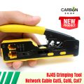 RJ45 Connector Crimp Tool - Professional Grade Crimping Plier for Cat5, Cat6, Cat7, Cat8 and Cat6a Ethernet Cables Crimper. 