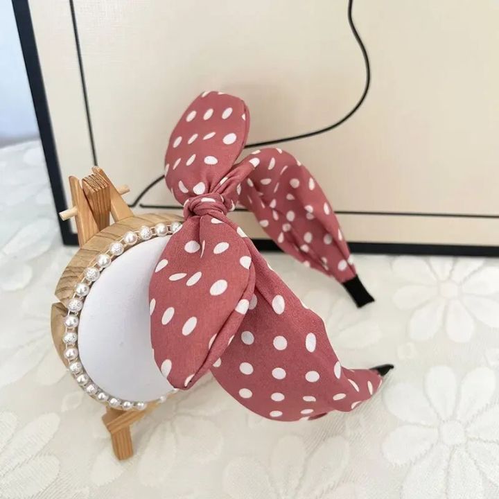 Red%20Polka%20Dots%20Bow%20Headband%20for%20Women%20Hair%20Accessories%20Lovely%20Rabbit%20Ear%20Knotted%20Hairband%20Not%20Slip%20Adults%20Hair%20Band%20-%20Image%205